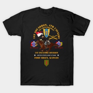 1st Squadron, 4th Cavalry - 1st Inf Div - Devil Bde - Ft Riley, KS w Rider X 300 T-Shirt